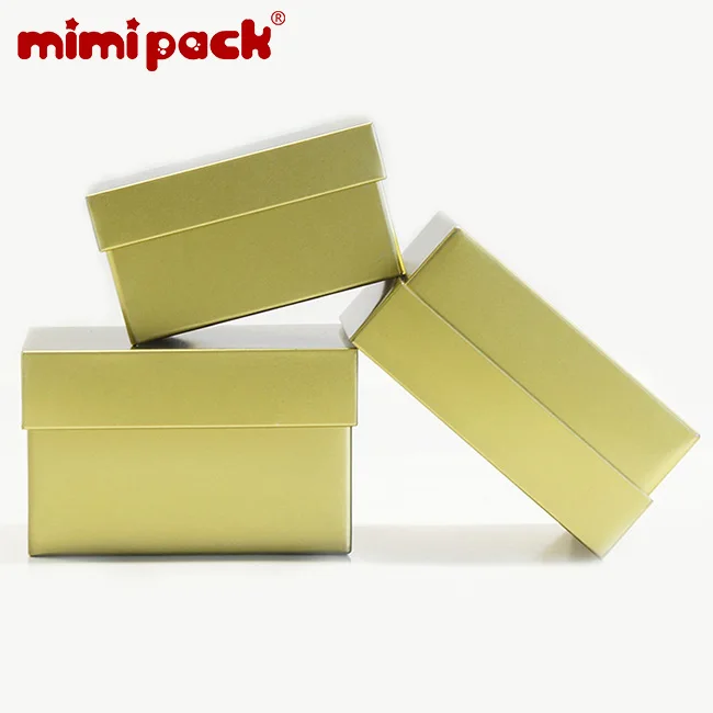 Mimipack креативные 24 штуки квадратные/прямоугольные жестяные банки для печенья, Подарочная коробка для мелочей, органайзер для свадебных украшений - Цвет: Gold