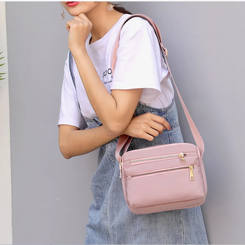 

Women Nylon Shoulder Bag Waterproof Multi-pocket Zipper Bag Luxury Handbags Women Crossbody Bags For Designer Bolsa Feminina Sac