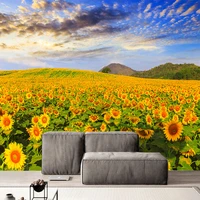 custom 3d photo mural beautiful romantic pink sunflower floral wallpaper wall painted paper living room bedroom home decoration