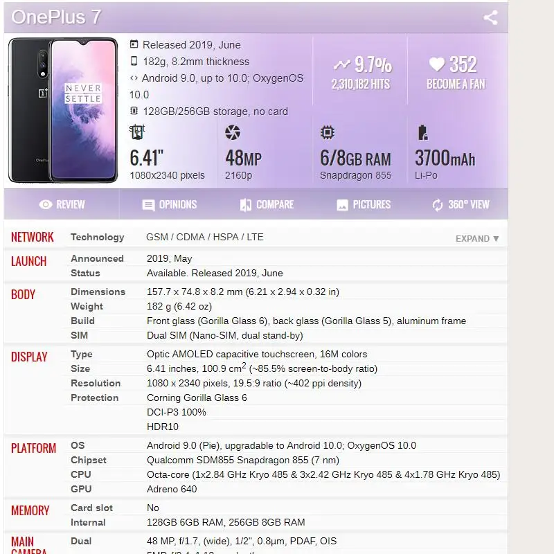 Оригинальный ЖК экран AAA для Oneplus7 дисплей Oneplus 7 1 + сенсорный в сборе GM1901 GM1900 Тест
