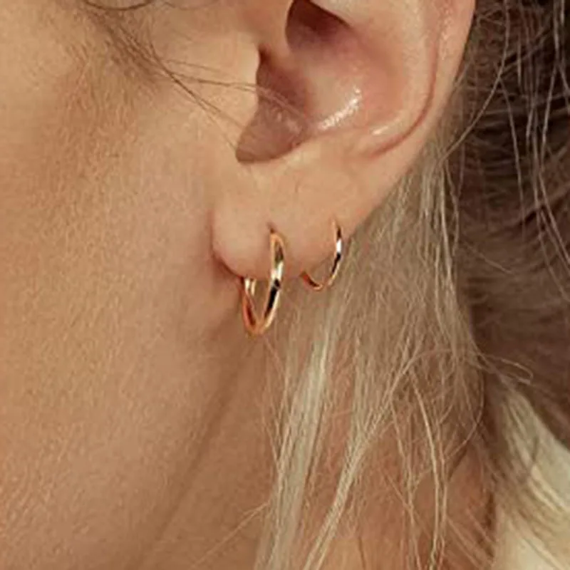 Искусственные Двойные серьги спиральный обруч для женщин из нержавеющей стали