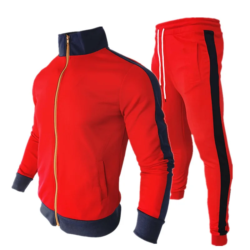 

Autumn 2021 New Winter Casual Solid Sets Stripe Tracksuits Sportswear Sweatshirt Pants Jogging Clothes Sports Suit Tracksuit Men
