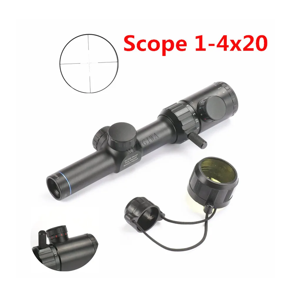 Прицел 1-4x20 прицел для винтовки Красный Зеленый дальномер с подсветкой BDC Air Rifle оптический прицел Mira страйкбол