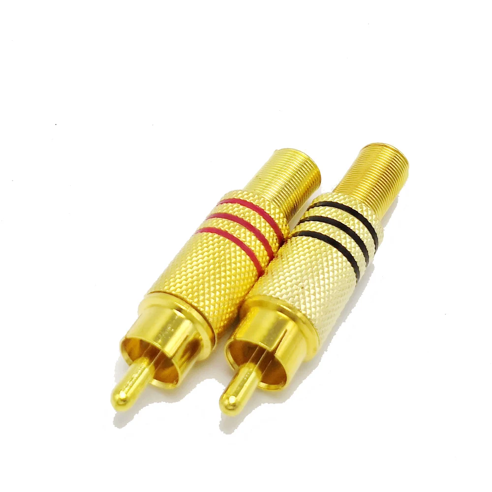 Solderless RCA разъем с пружинным кабелем протектор позолоченный 10 шт./лот |