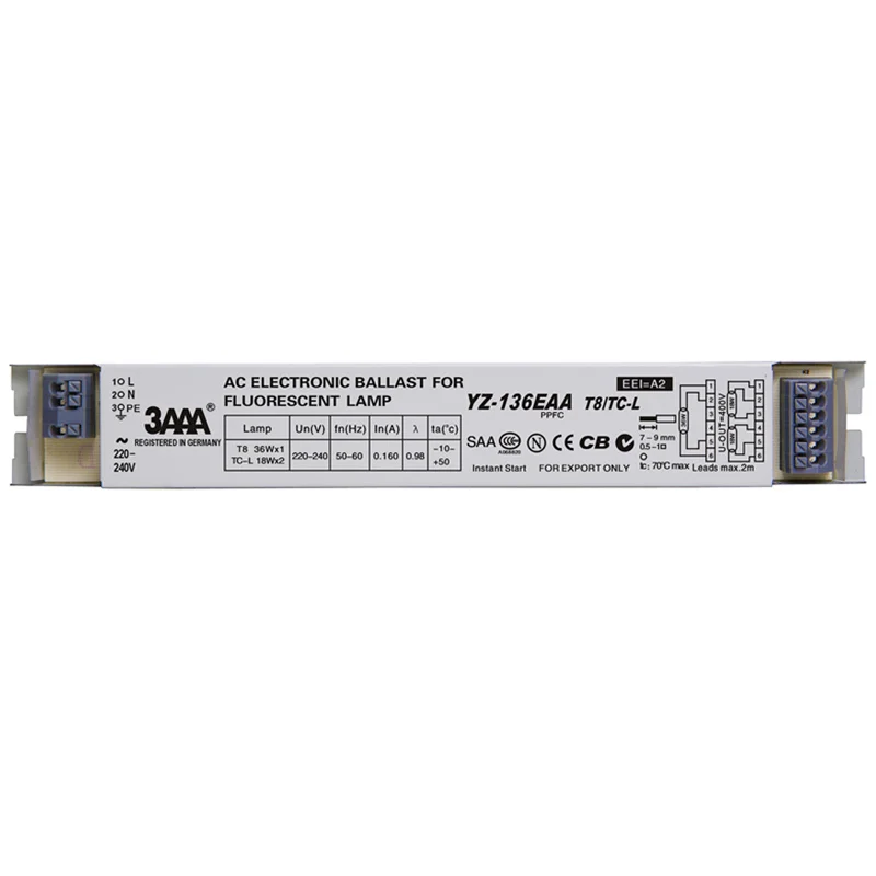 ZHMZH 3AAA YZ-136EAA YZ-236EAA YZ-336EAA 220V 1*36W 3*36W T8 Электронный балласт для люминесцентной лампы рекламного светового ящика.