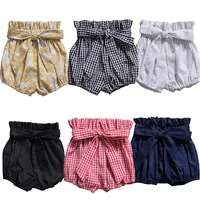 0 4 years baby clothes summer girls shorts newborn diaper cover infant kids plaid stripe casual outfit children toddler bloomer