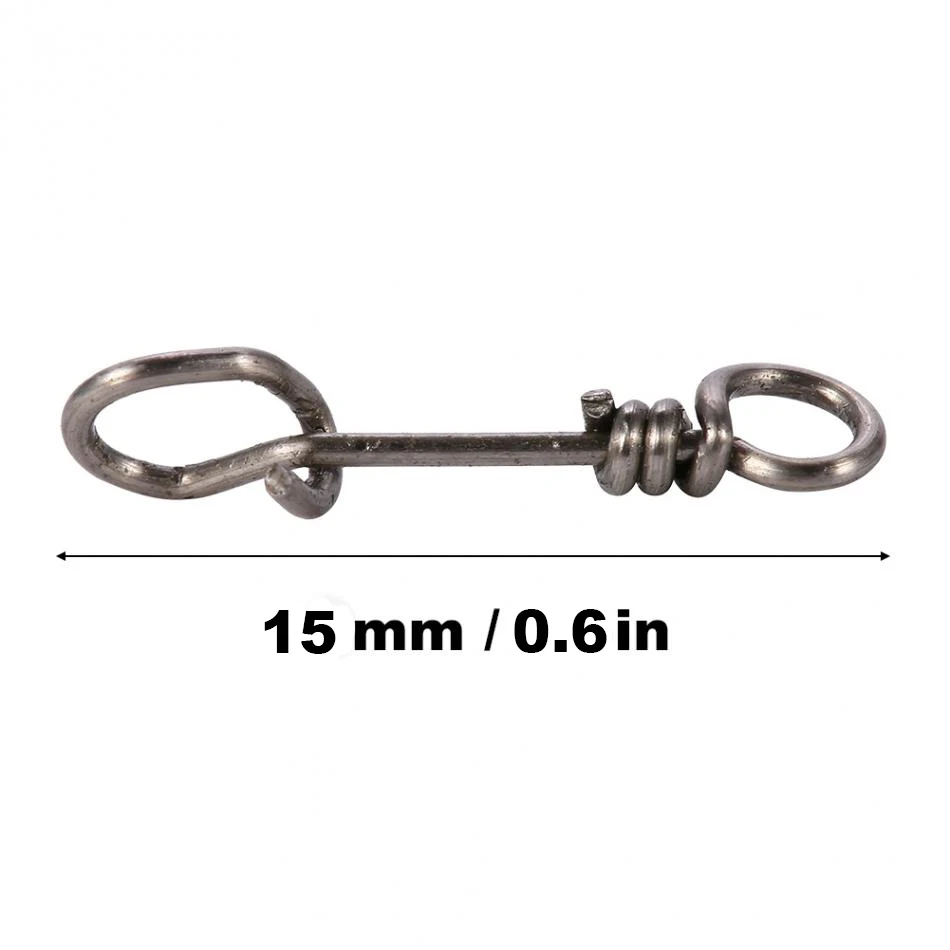 15mm 50 шт., зажим для быстрого подключения для рыбалки, Вертлюги Из Нержавеющей Стали, аксессуары для приманки, соединитель безопасности Fishinghook, инструменты - Цвет: 15mm