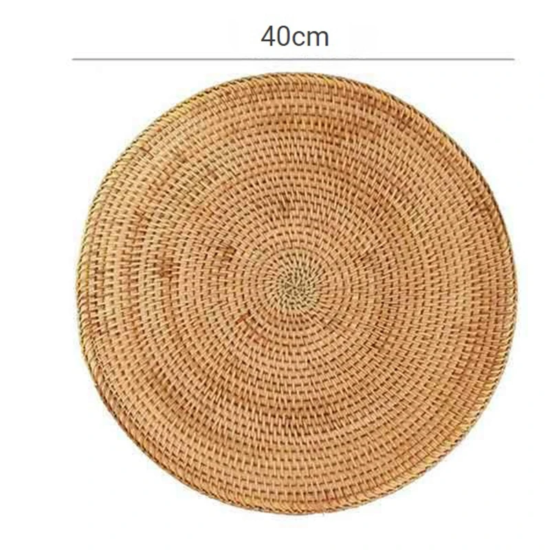 Rattan Woven Placemats Table Mats Non Slip Heat Resistant Place Mat Wicker Placemat Trivets for Hot Dishes Round 40cm | Дом и сад
