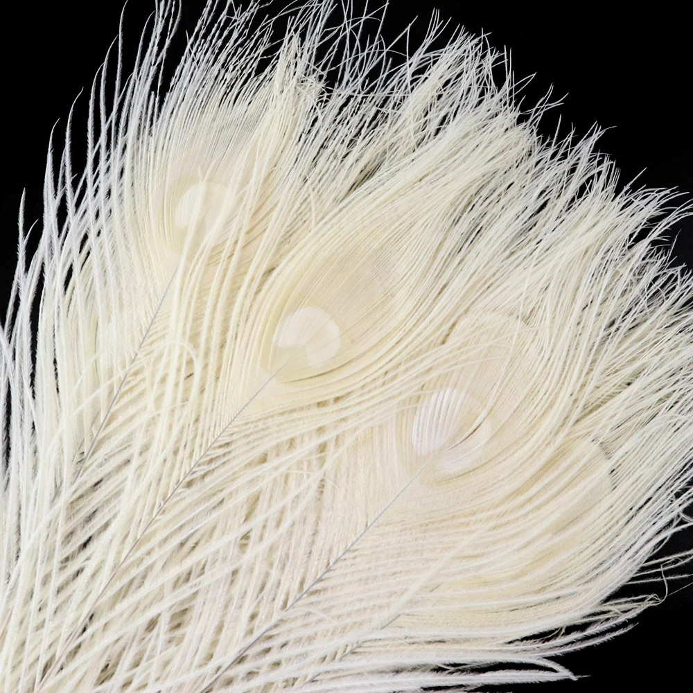 Натуральные белые перья павлина с большими глазами длина 10 12 дюймов для