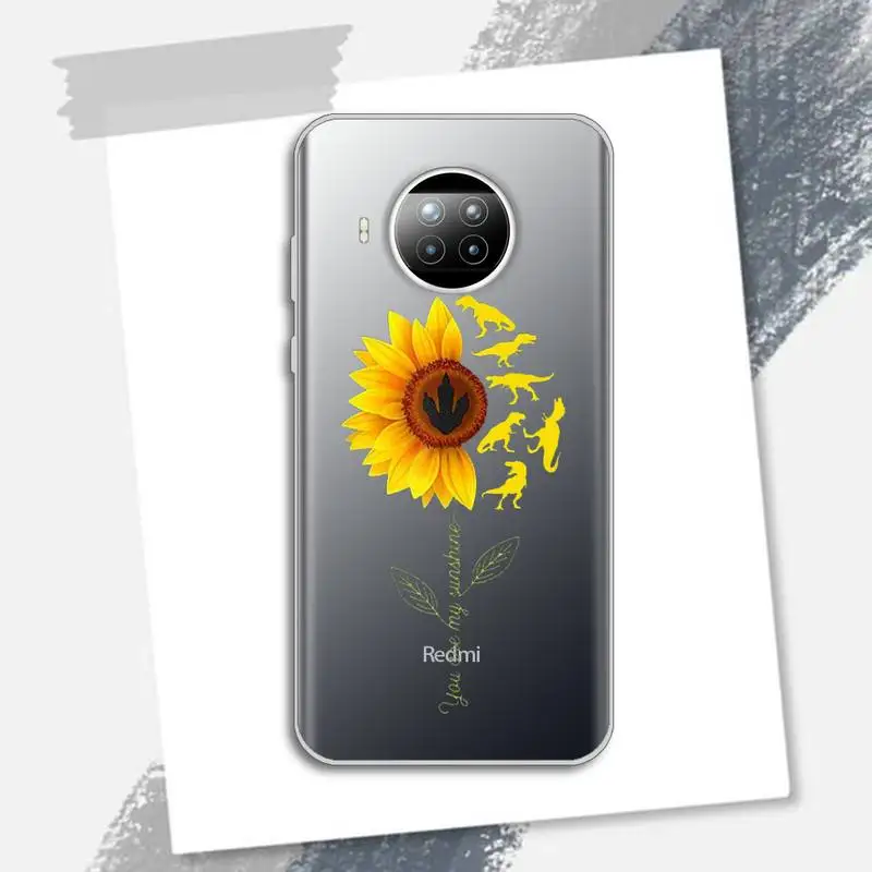 

Sunflower Phone Case Transparent for xiaomi redmi note 8 9 9s 11 10t lite pro