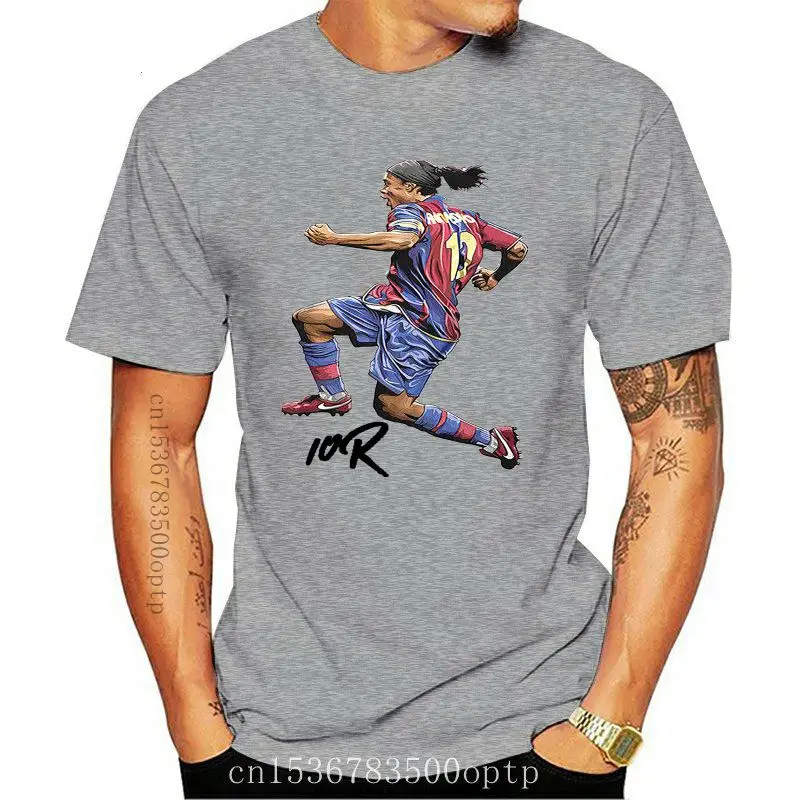 

Ronaldinho, высокое качество, футболка с иллюстрацией R102019, летние мужские футболки высокого качества, мужские футболки
