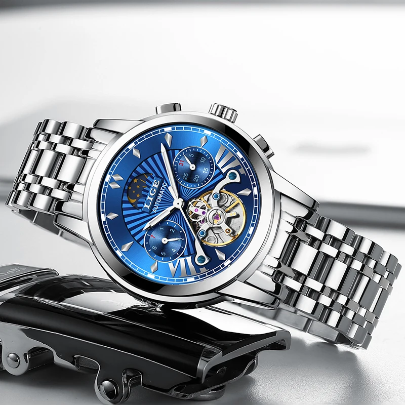 Montre Homme 2019 LIGE мужские s часы Топ люксовый бренд мода Tourbillon автоматические