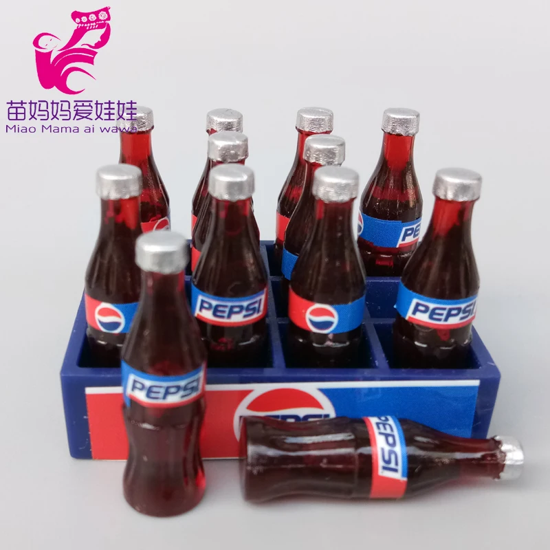 

Мини кукла напиток бутилированная Кола оранжевые горшки мини-бутылка для вина пиво для blythe licca bjd Кукольный дом аксессуары