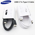 Оригинальный кабель Samsung USB C на Type C USB 3,1, Сверхбыстрая зарядка, двойной провод типа C для Galaxy Note 10 Plus 10 + S20 S10 Plus A71