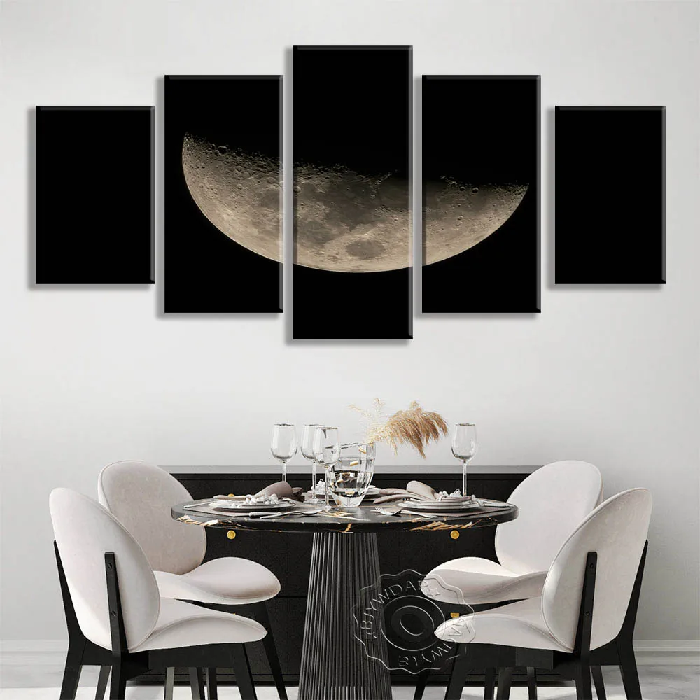 

5 Piece Space Luna Wall Art Moon Phase Canvas Posters and Prints Abstract Painting Nordic Decoration Pictures Modern Home Decor