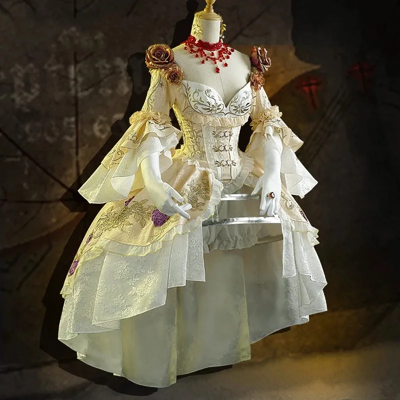 COSLEE Game Identity V Mrs. Red Madame Blood Feast Marie Palace Dress Элегантный костюм для косплея наряд