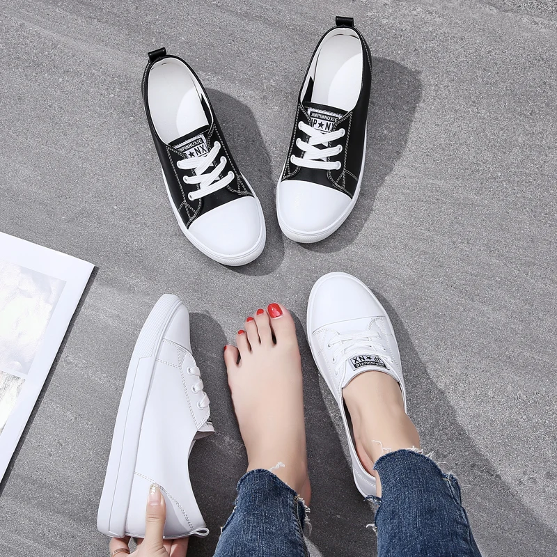 Женская повседневная обувь на плоской подошве модные кроссовки из натуральной
