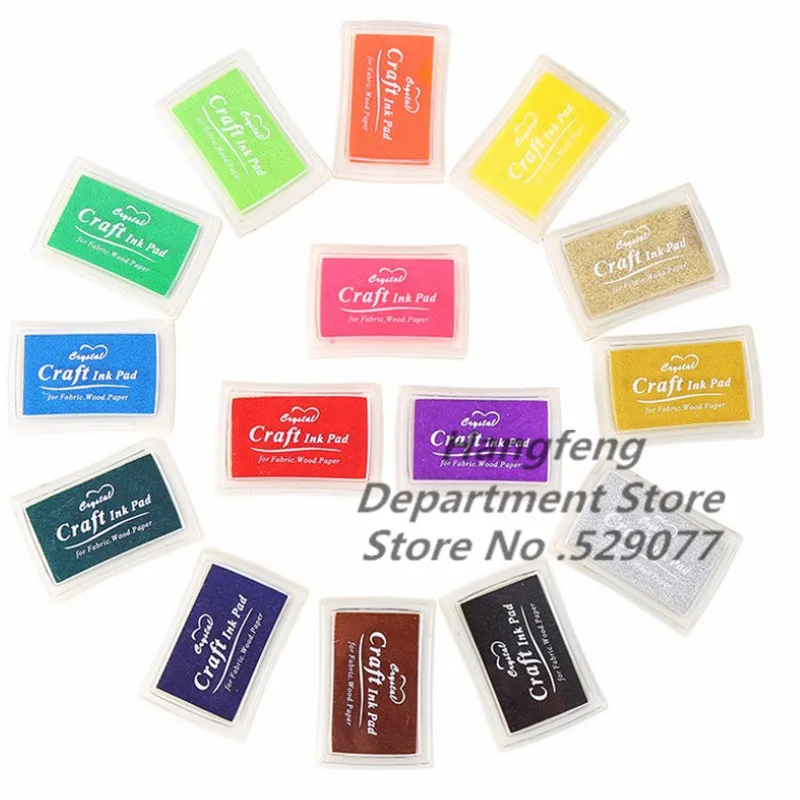 

15pcs/lot Colorful Oil Based ink pad Stamp planner scrapbooking silicone stamp inkpad diy diary greeting card making supplies