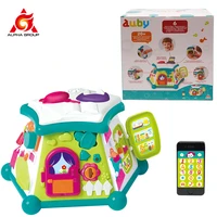auby life house cube six life room scenes with music light intelligence auditive vision develop educational toy for infant 18m