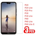 Защитное стекло для huawei p30, p40 lite, e, p20 pro, закаленное, 3 шт.