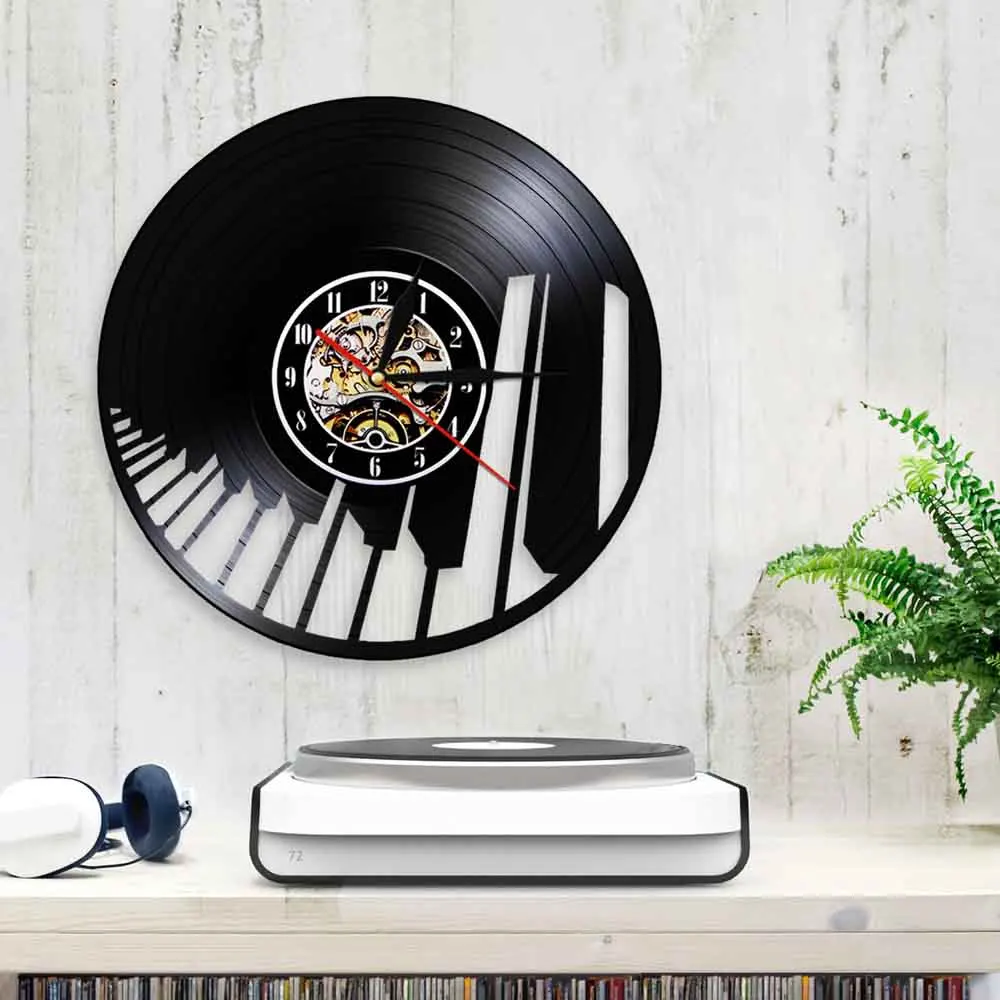 Музыкальный инструмент виниловые настенные часы современный дизайн пианино