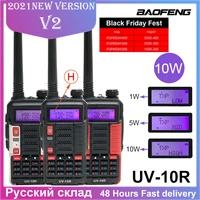 2021 professional walkie talkie baofeng uv 10r high power 10w 5800mah dual band two way cb ham radio usb charging bf uv 10r new