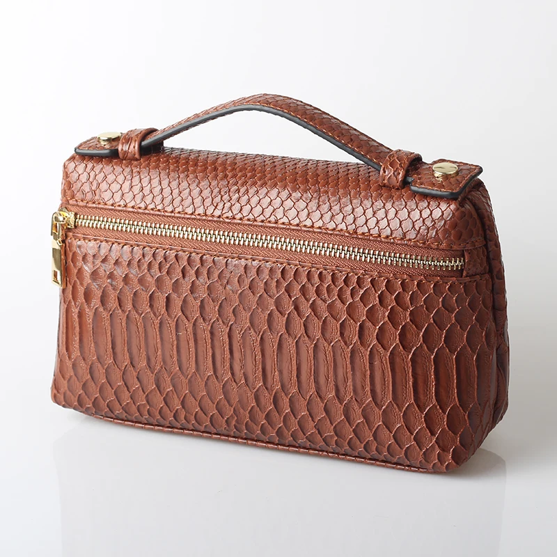 Snake Brown (L) XMESSUN, новинка, модная сумка из тисненой кожи питона, большая сумка-клатч из коровьей кожи, дизайнерская сумочка, сумочка, модная сумка - Цвет: Snake Brown (L)