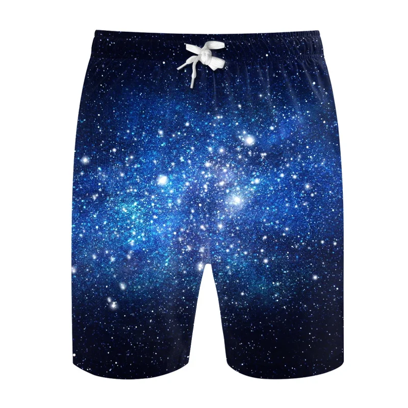 

Cloudstyle 3D Mens Shorts Starry Sky Printing Beach Shorts Casual Breathable Short Lacing Pants Soft Fabric Plus Size 5XL