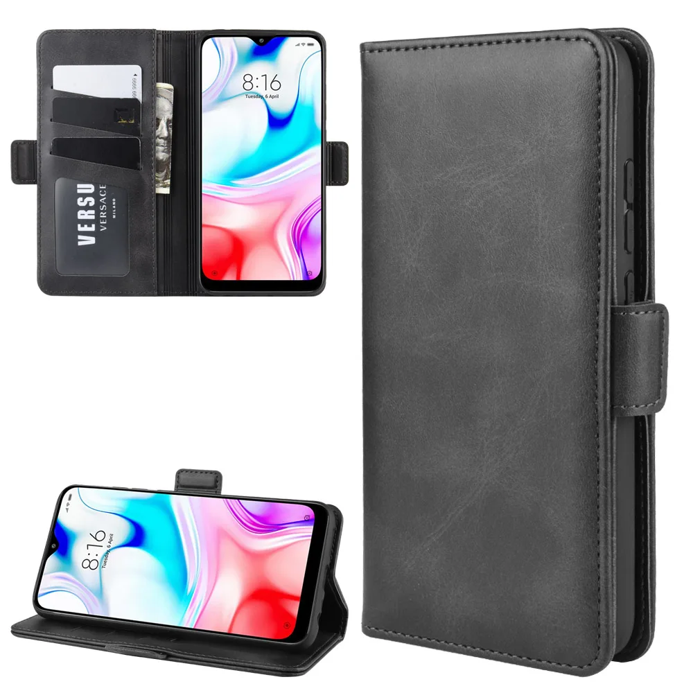 Чехол для Xiaomi Redmi 8 кожаный чехол бумажник с откидной крышкой винтажный Магнитный