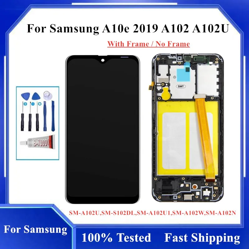 

ЖК-дисплей 5,83 дюйма A10E для Samsung Galaxy A10e 2019 A102, дисплей SM-A102U/DS A102W A102N, сенсорный экран с цифровым преобразователем в сборе с рамкой