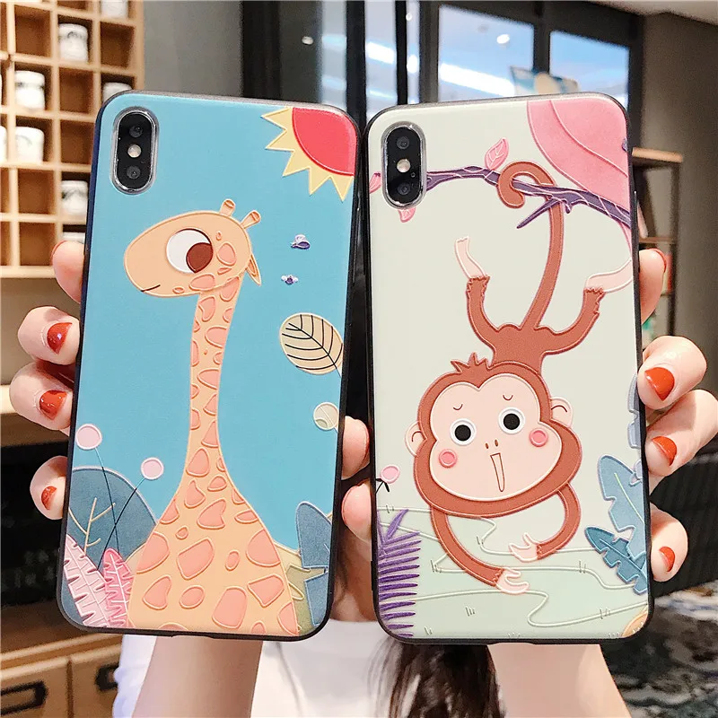 Чехол JAMULAR с объемным тиснением для iPhone XR XS MAX X 8 7 6 6s Plus мягкий чехол телефона