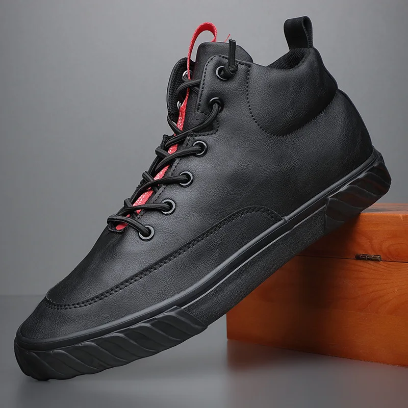 Мужские кожаные туфли удобные лоферы высокие кроссовки в британском стиле