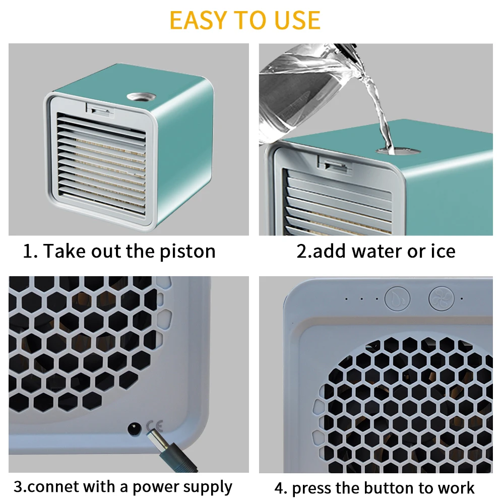 

Portable Mini Air Conditioner Fan Personal Space Air Cooler Home Air Conditioning Humidifier USB Air Cooling Fan for Home Office