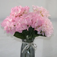4pcs 5 heads of artificial hydrangea silk flowers for home decoration wedding flower wall road leads bunch fake flowers