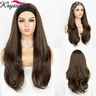 Kryssma длинные прямые волосы коричневого цвета для женщин ежедневное использование Свадьба Вечеринка путешествия праздники бесклеевой парик 2 бесплатные полоски Gitf