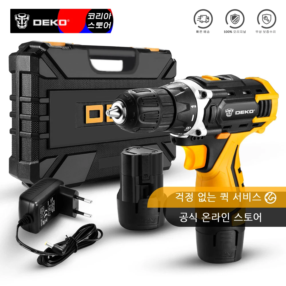 Аккумуляторная дрель Deko banger 12 В литий-ионный аккумулятор для 10-миллиметрового