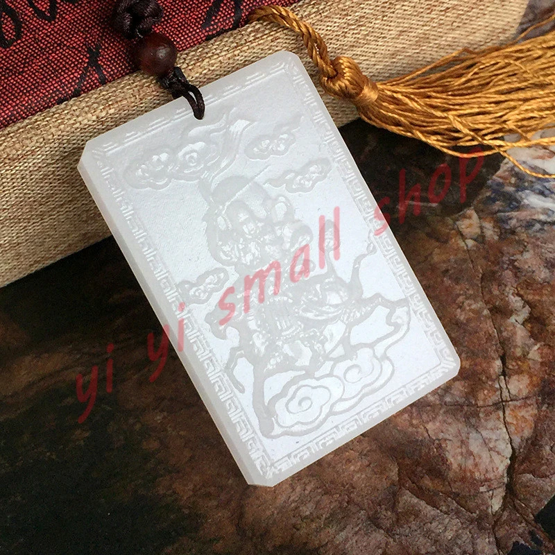 Taoist предметы рельефы Jiutian YingYuan thunder универсальные статуи Будды белые нефритовые