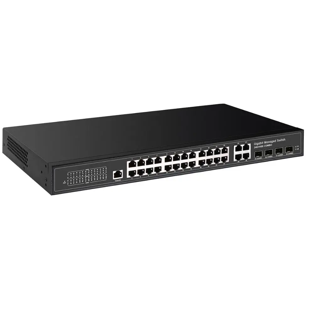 Полный Управляемый гигабитный сетевой коммутатор L2 28 портов с 4SFP