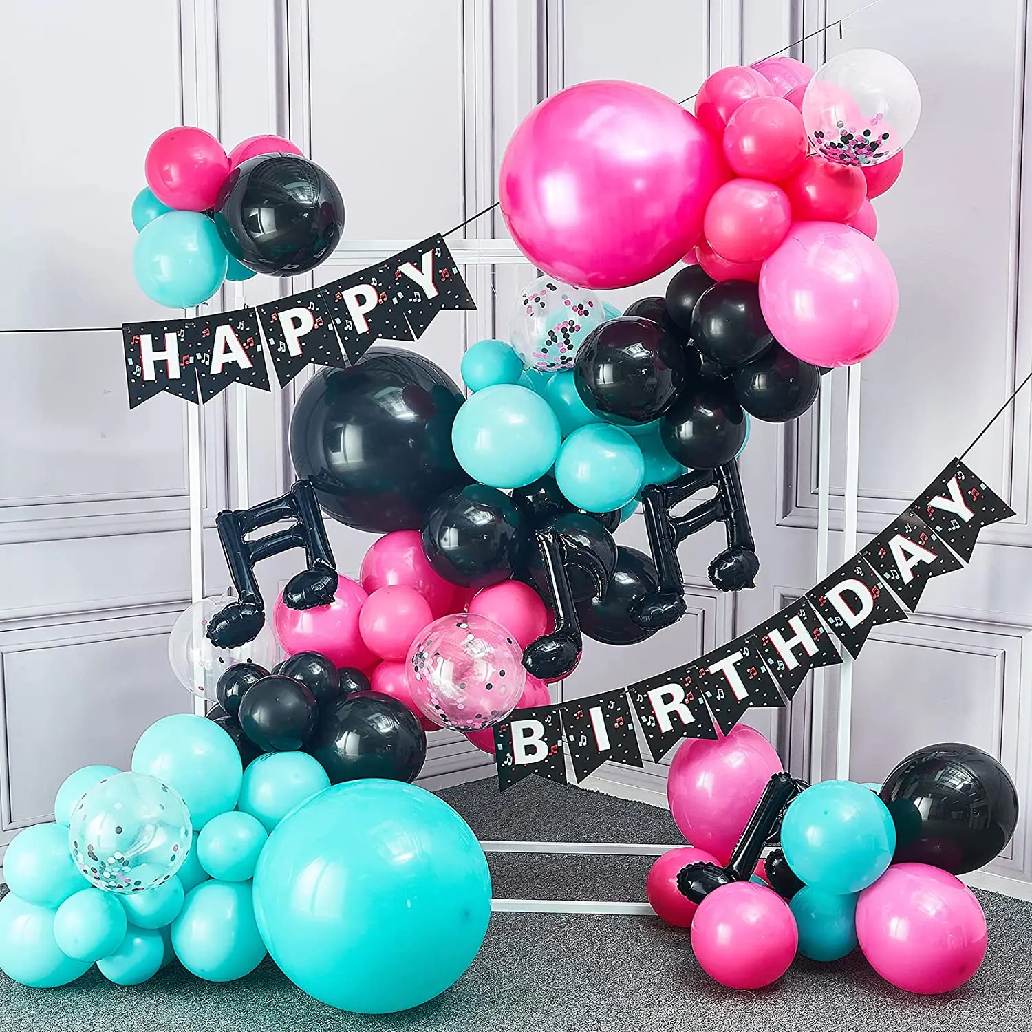 1Set Birthday Party Music Balloon Foil Background DIY Curtains Musical Note Supplies for Both Kids and Adults Decor | Дом и сад