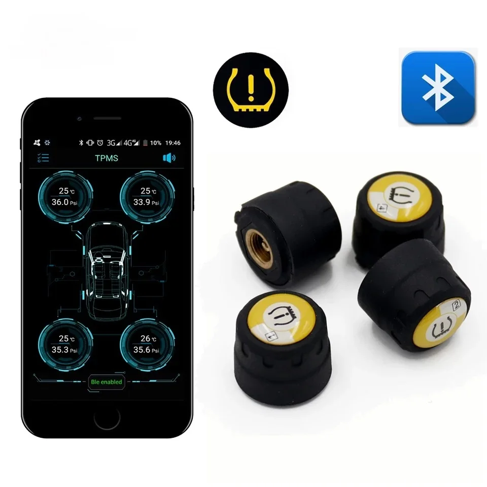 

Универсальный внешний датчик давления в шинах BEL TPMS Bluetooth 4,0 с поддержкой IOS Android телефонов, датчик давления в шинах, система мониторинга