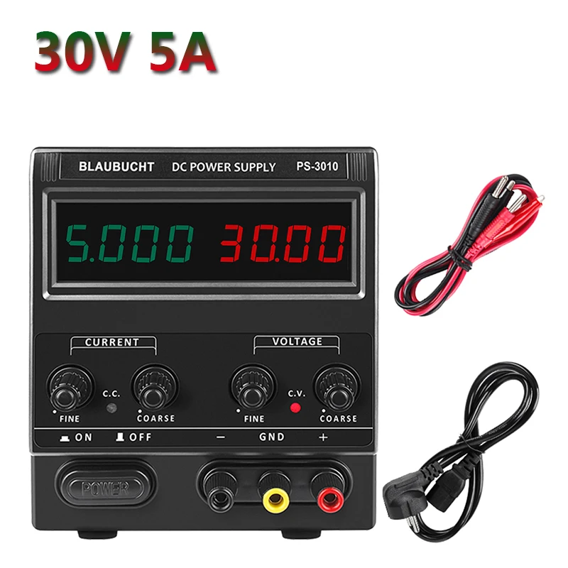 

30 в 10A Регулируемый лабораторный источник питания 60 в 5A 4 цифровой дисплей Импульсный источник питания постоянного тока регулятор напряжени...