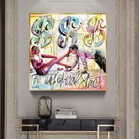 street graffiti art canvas painting posters and prints modern canvas wall artwork pictures cuadros for living room decor