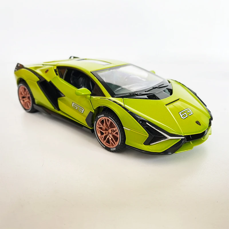 

Модель игрушечного автомобиля Lamborghini из сплава 1:32, металлическая, литой выпуск, гоночный автомобиль, со светильник Том, подарок для детей
