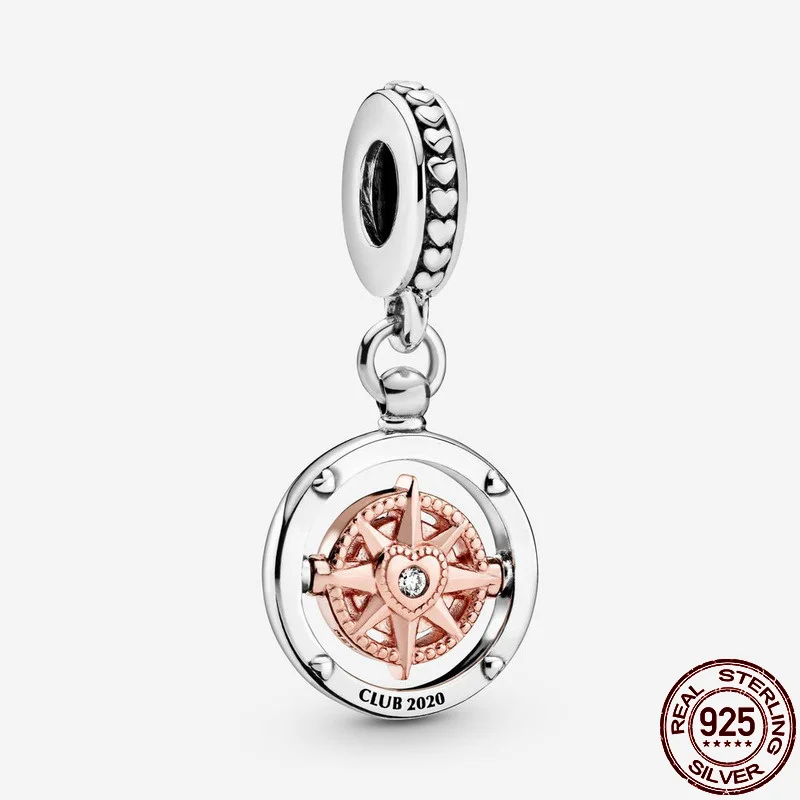 

Genuine 925 Sterling SilverRose Gold Love Ferris Wheel Fit Original 3mm Bracelet& Bangle Making Fashion DIY Jewelry For Women