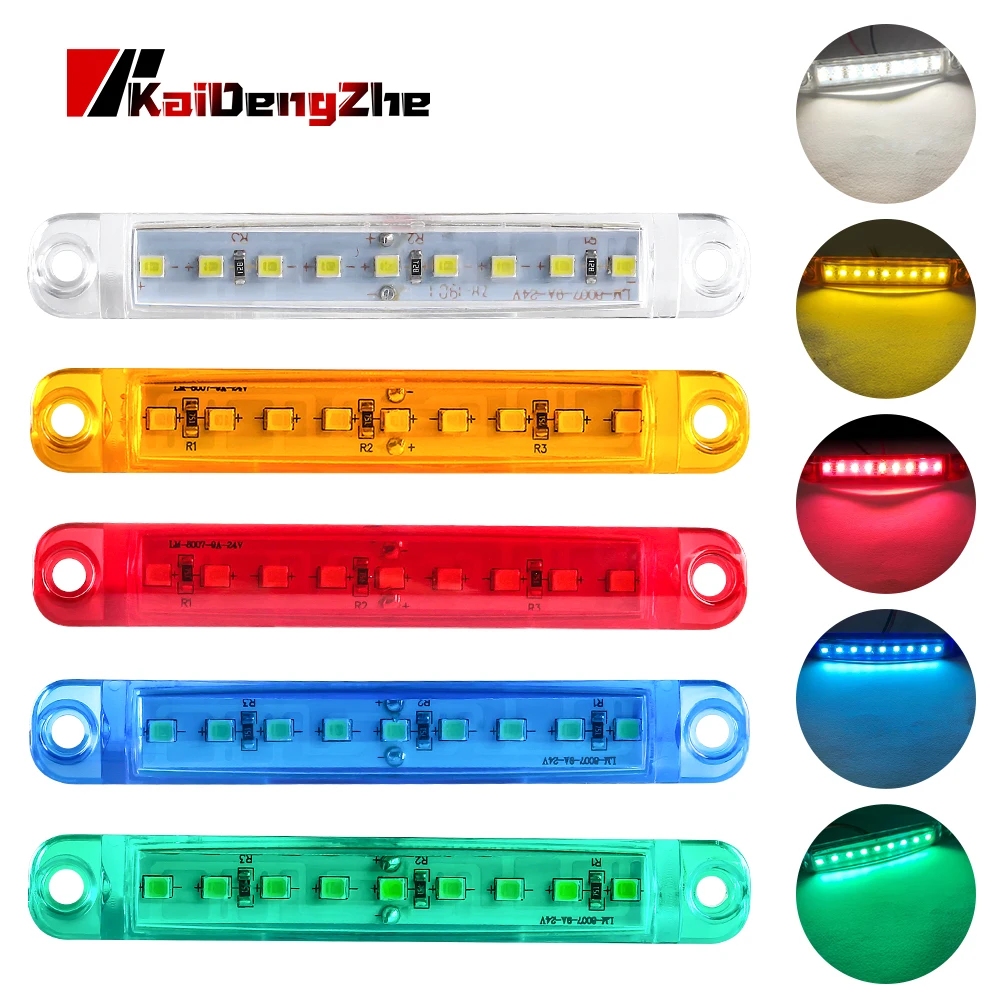 

24V 9 LED Auto Side Marker Indicator Lights Car External Lights Warning Tail Light For Car Trailer Truck Lorry Car Accessories