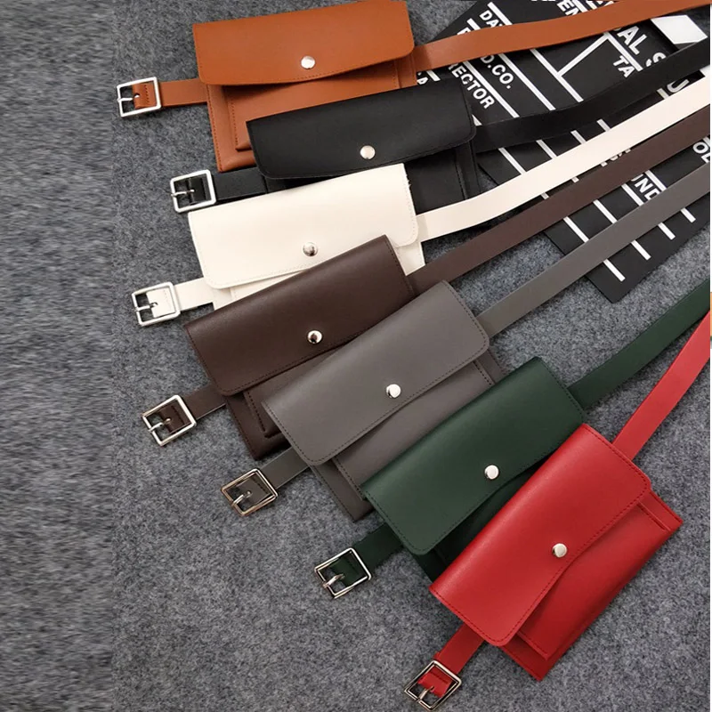 Женская сумка с ремнем кожаная однотонная Тонкая Повседневная стильная для