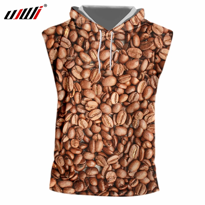 Футболка с капюшоном UJWI Man Favorite Coffee beans 3D творческий продукт еда лучшие продажи