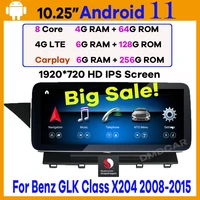 10 25 snapdragon 8core cpu 6128g android 11 car multimedia player gps radio stereo for mercedes benz glk class x204 2008 2015