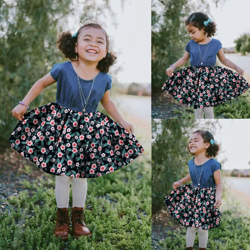 Pudcoco/Модная детская джинсовая рубашка для маленьких девочек Сезон весна-осень