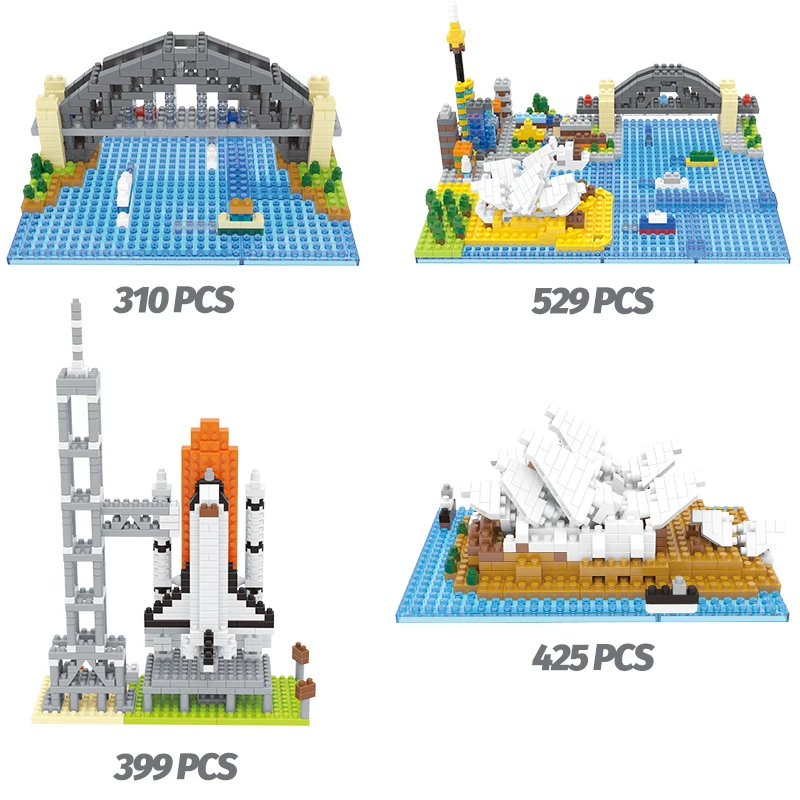 

City Famous Architecture Sydney Harbour Bridge Diamond Mini Building Blocks Creator House Intelligence Bricks Toys For Children